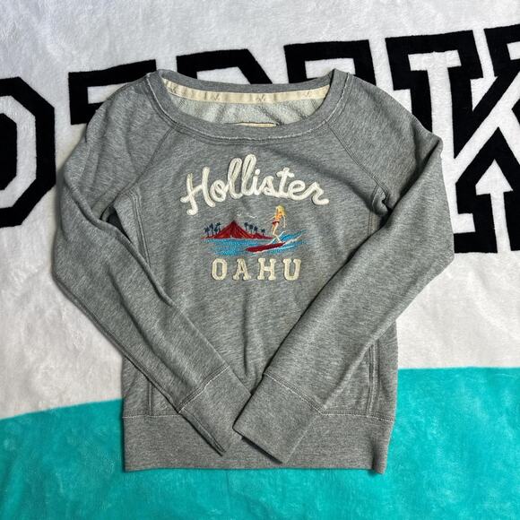 Y2K Hollister Off The Shoulder Sweatshirt - Picture 1 of 5